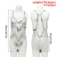 Thumbnail for Handmade Transparent Squamous Bikini Sequin Dress - ArtGalleryZen