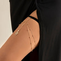 Thumbnail for Boho Gold Silver Tone Layered Snake Charm Elastic Thigh Leg Chain - ArtGalleryZen