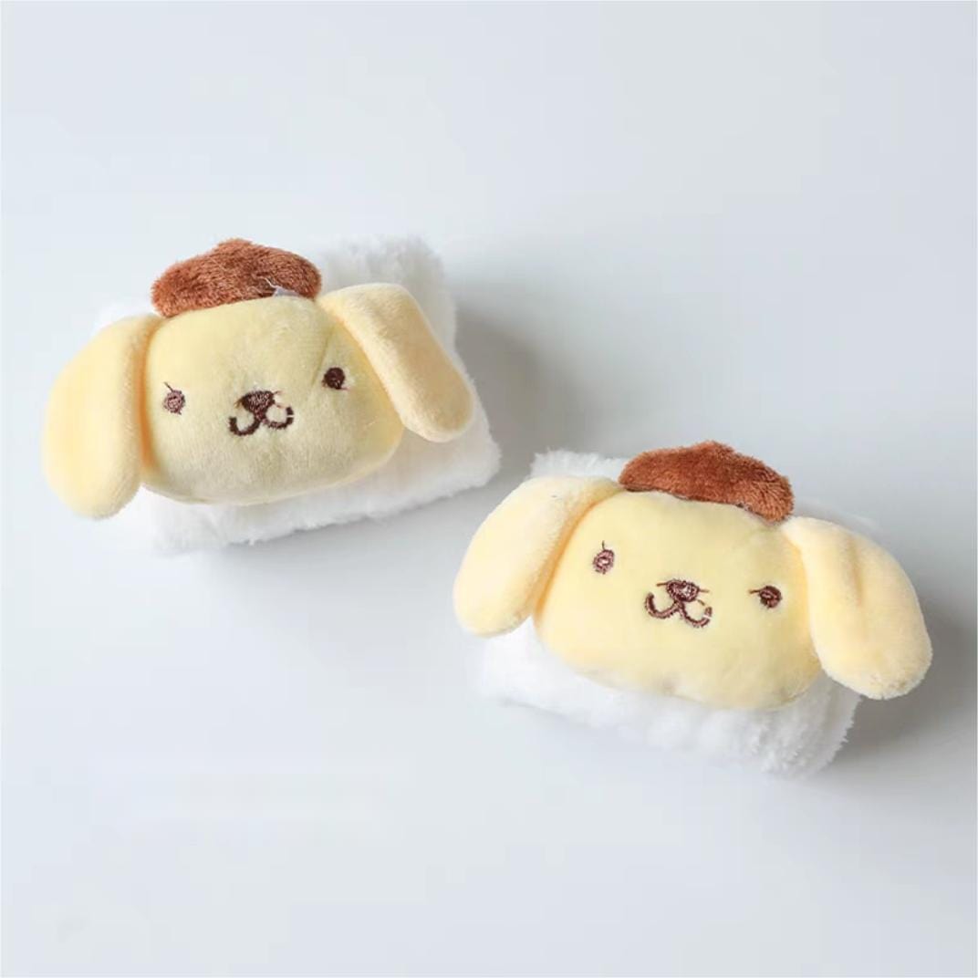 Kawaii 2 Pieces Face Washing Anti-Wet Plush Wristband Hairband Set - ArtGalleryZen