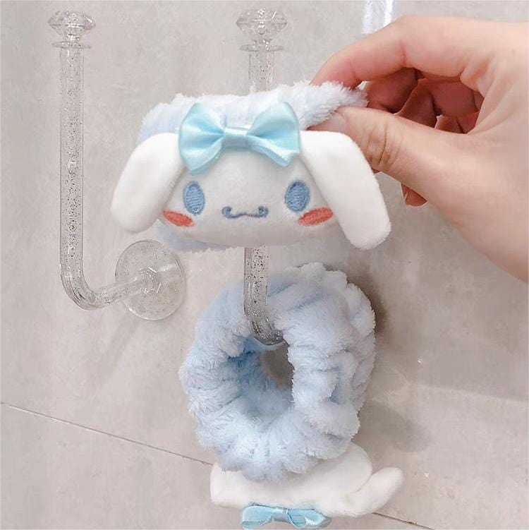 Kawaii 2 Pieces Face Washing Anti-Wet Plush Wristband Hairband Set - ArtGalleryZen