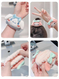 Thumbnail for Kawaii 2 Pieces Face Washing Anti-Wet Plush Wristband Hairband Set - ArtGalleryZen