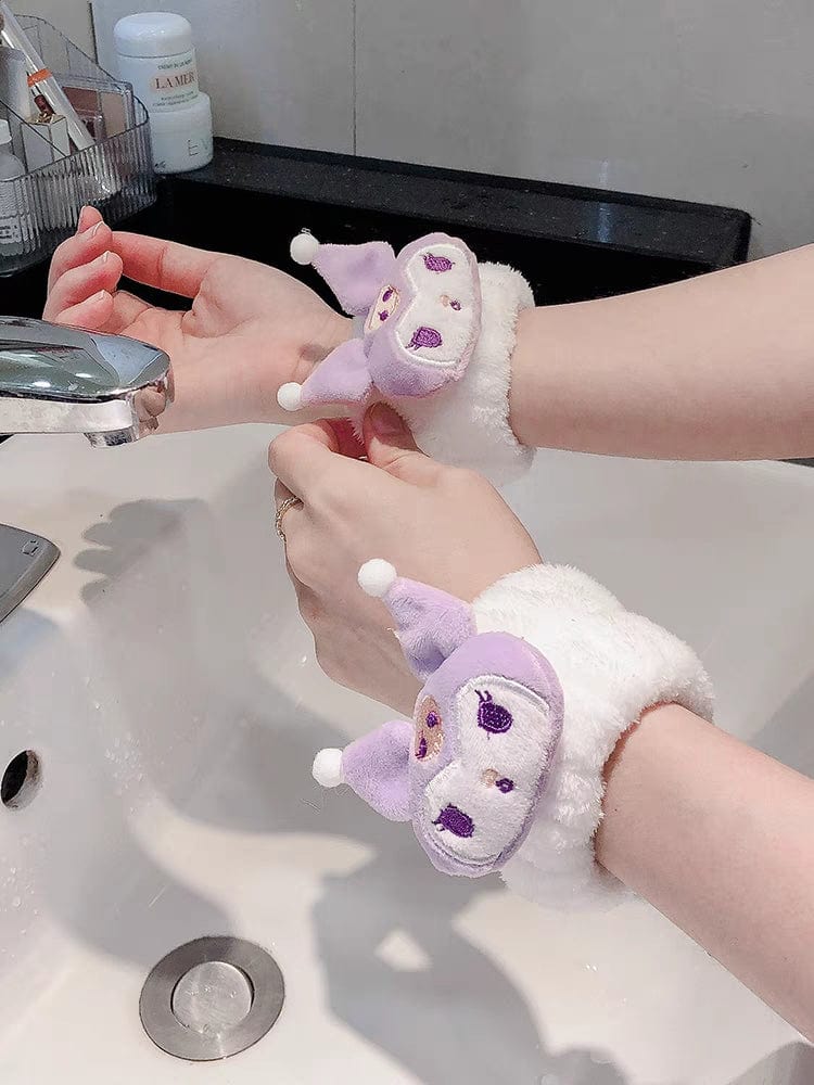 Kawaii 2 Pieces Face Washing Anti-Wet Plush Wristband Hairband Set - ArtGalleryZen