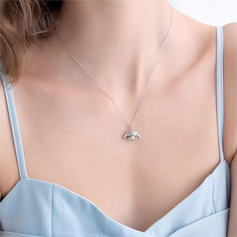 Sanrio Cinnamoroll Open Heart Necklace Silver Pendant Original Box Gift  Japan