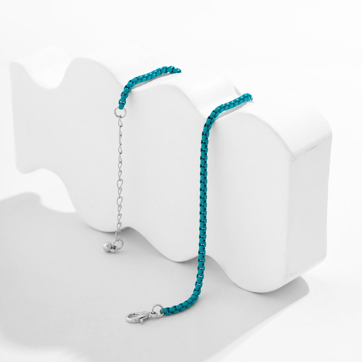 Minimalist Colorful Enamel Rolo Chain Anklet - ArtGalleryZen