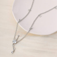 Thumbnail for Minimalist Crystal Navel Piercing Belly Chain - ArtGalleryZen