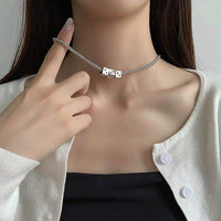 Thumbnail for Minimalist Dice Charm Rope Chain Necklace - ArtGalleryZen