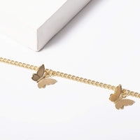 Thumbnail for Minimalist Gold Silver Tone Butterfly Choker Necklace - ArtGalleryZen