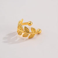 Thumbnail for Minimalist Golden Leaf Ear Cuff Earrings - ArtGalleryZen