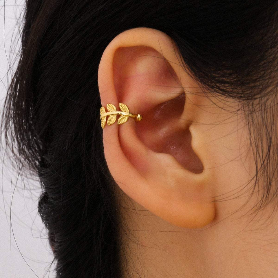 Gold Color Leaves Ear Cuff Black Nonpiercing Ear Clip Earrings For Women  Men Fake Cartilage Earring Cuff Jewelry R5  Fruugo IN