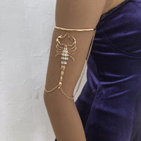 Thumbnail for Minimalist Layered Rhinestone Inlaid Scorpion Arm Cuff - ArtGalleryZen