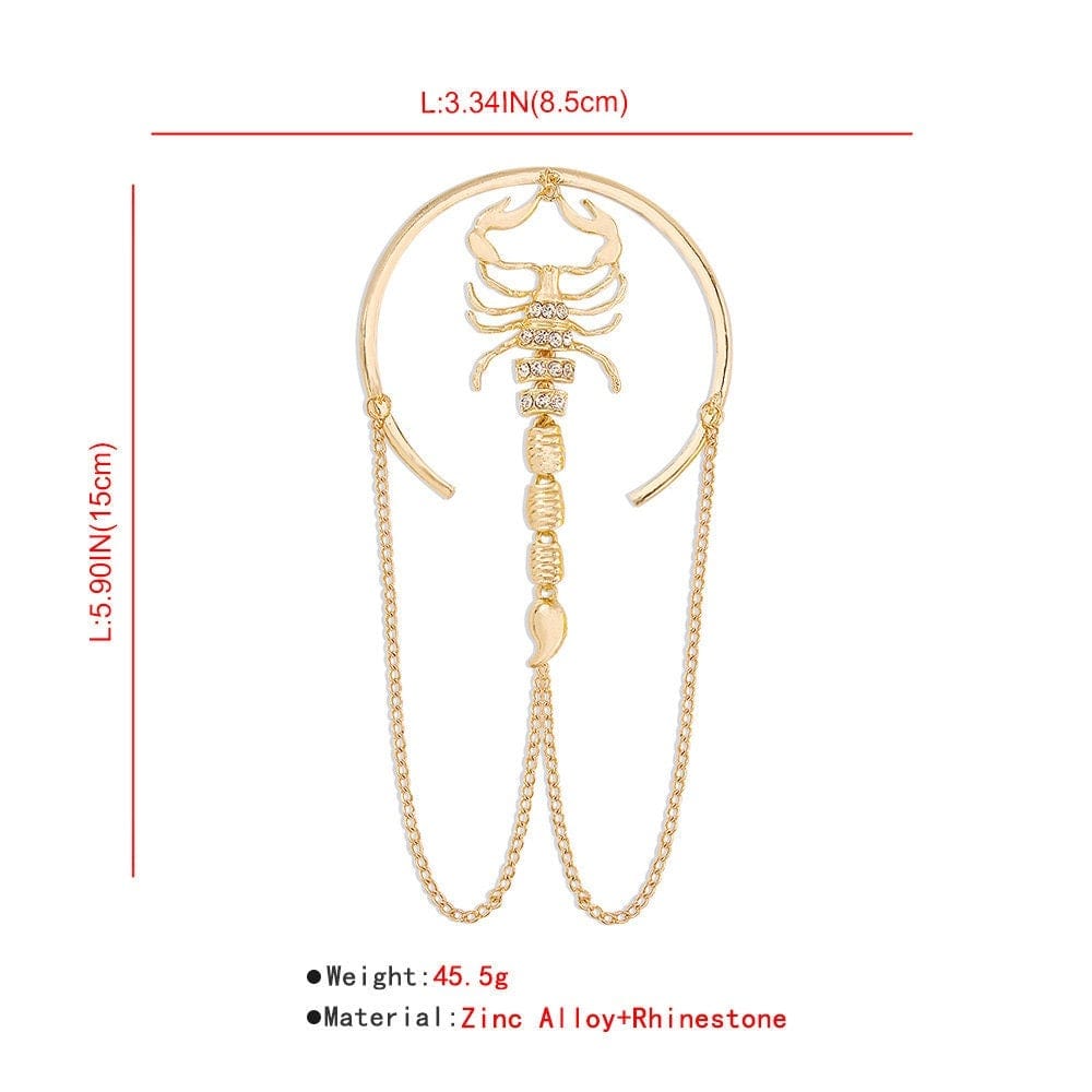 Minimalist Layered Rhinestone Inlaid Scorpion Arm Cuff - ArtGalleryZen