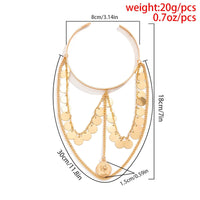 Thumbnail for Minimalist Layered Round Disk Charm Sequins Tassel Arm Cuff - ArtGalleryZen