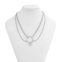 Thumbnail for Minimalist Layered Sequin Ring Charm Choker Necklace - ArtGalleryZen