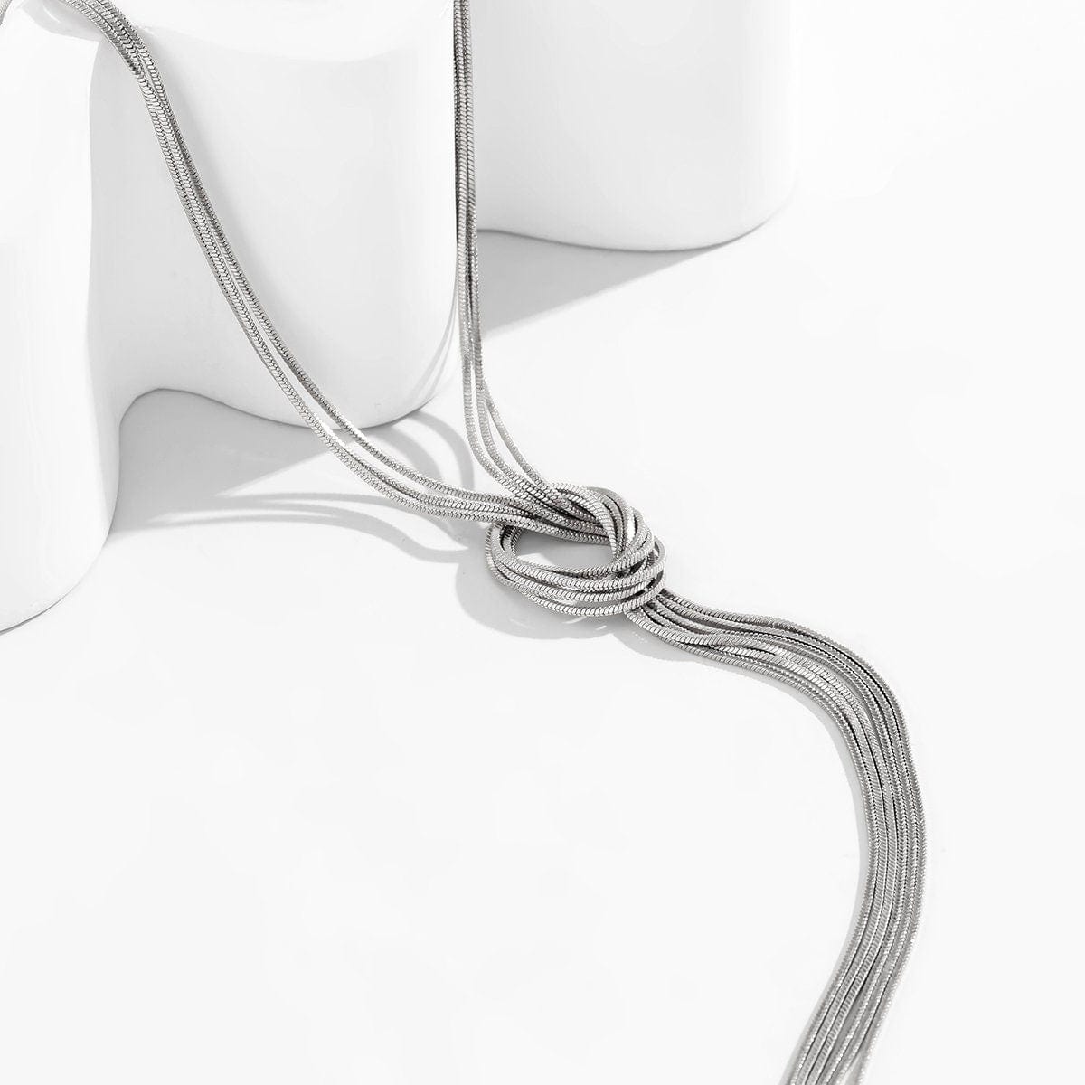 Minimalist Layered Snake Chain Y Necklace - ArtGalleryZen