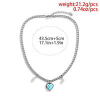 Thumbnail for Minimalist Titanium Steel Heart Pendant Curb Chain Necklace - ArtGalleryZen