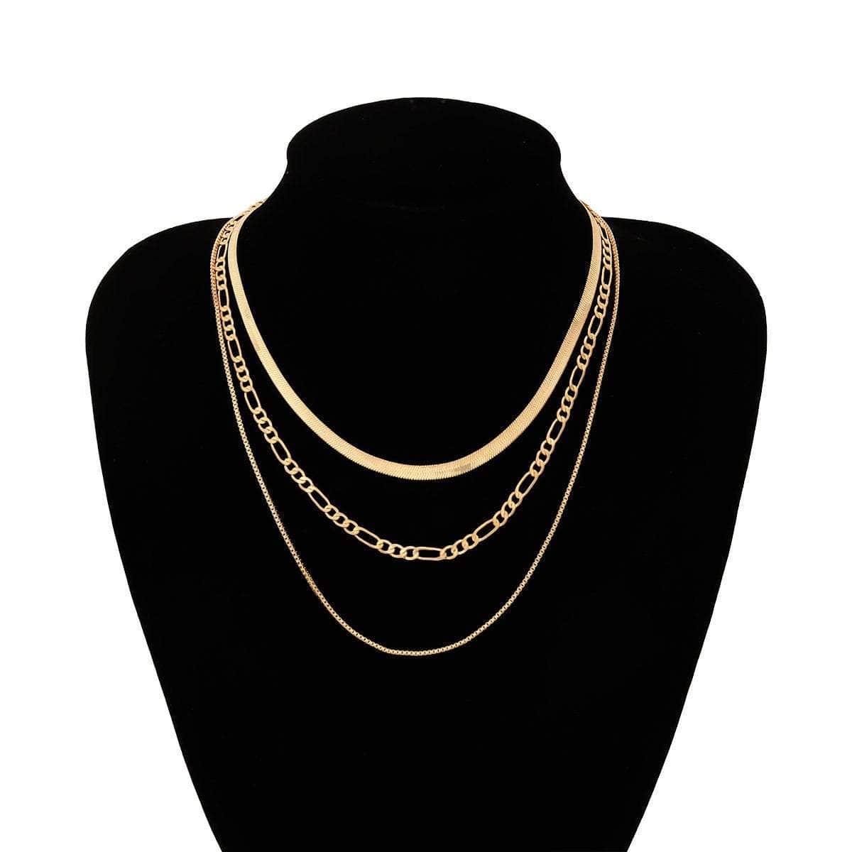 Multi-layer Gold Silver Tone Dainty Chain Choker Necklace - ArtGalleryZen