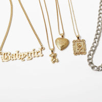 Thumbnail for Multi-layer Gold Silver Tone Heart Locket Teddy Bear Charm Pendant Choker Necklace - ArtGalleryZen