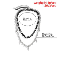Thumbnail for Punk Layered Spike Tassel Cable Chain Choker Necklace Set - ArtGalleryZen