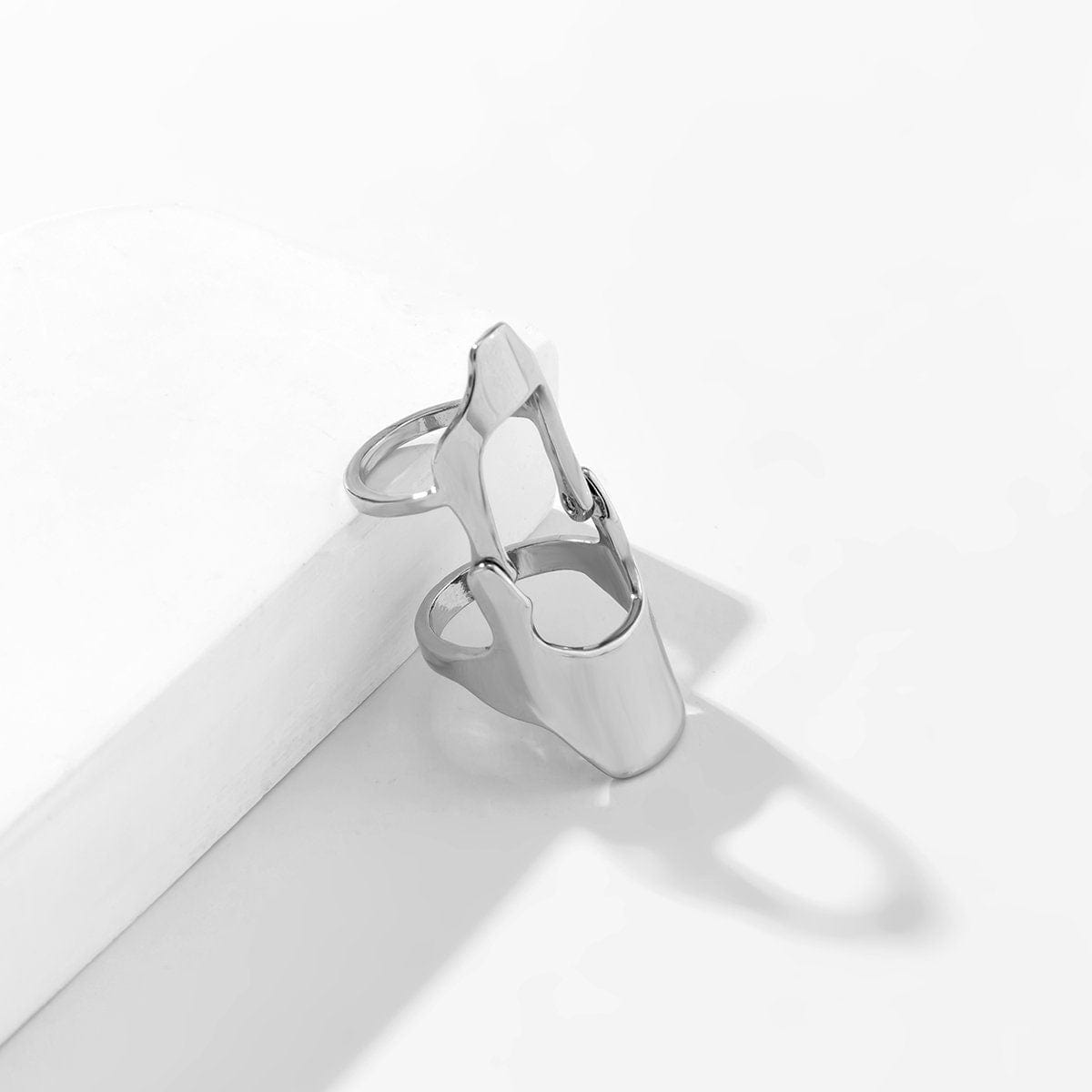 Punk Style Armour Bendable Double Knuckle Ring - ArtGalleryZen