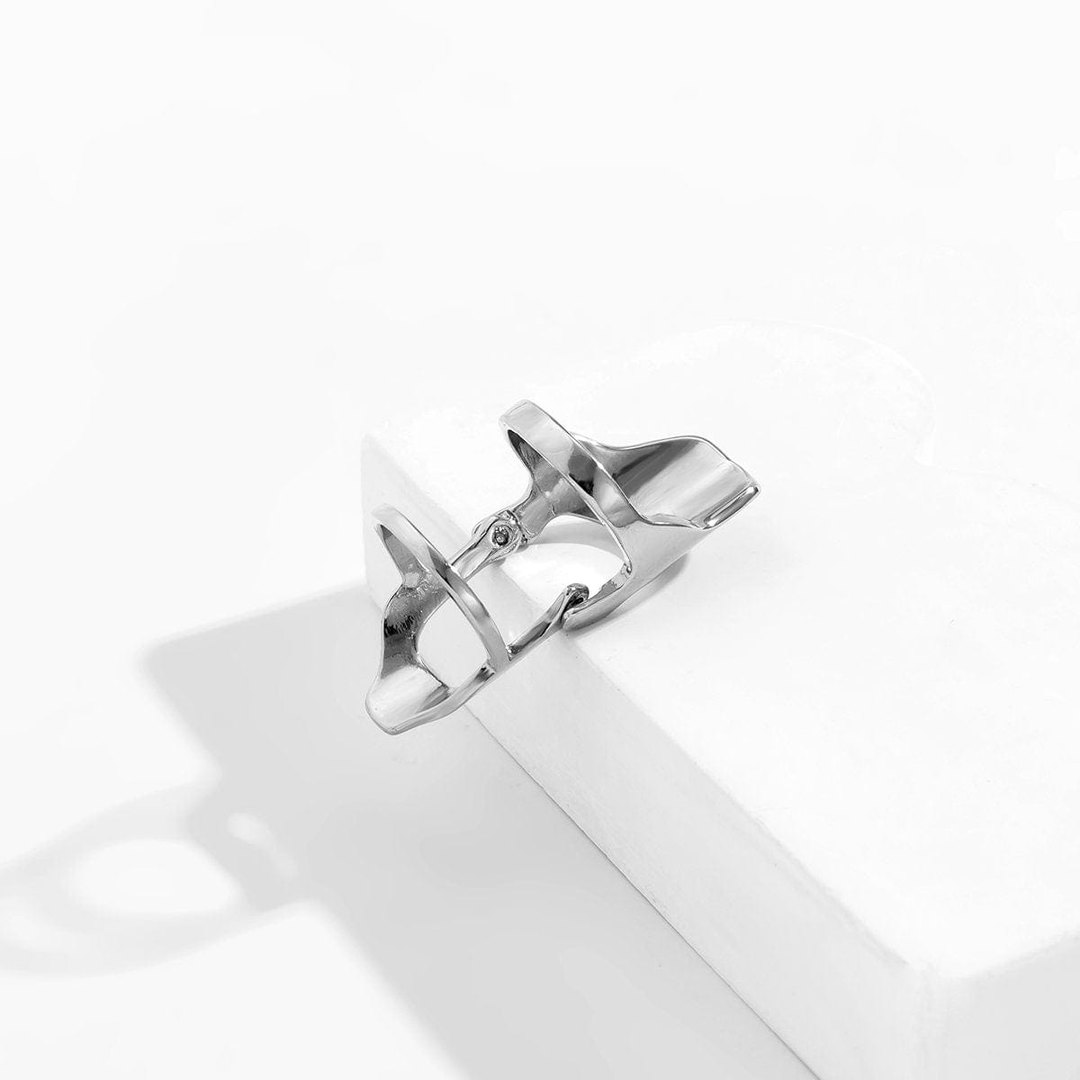 Punk Style Armour Bendable Double Knuckle Ring - ArtGalleryZen