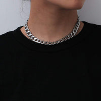 Thumbnail for Stainless Steel Punk Style Chunky Chain Choker Necklace - ArtGalleryZen