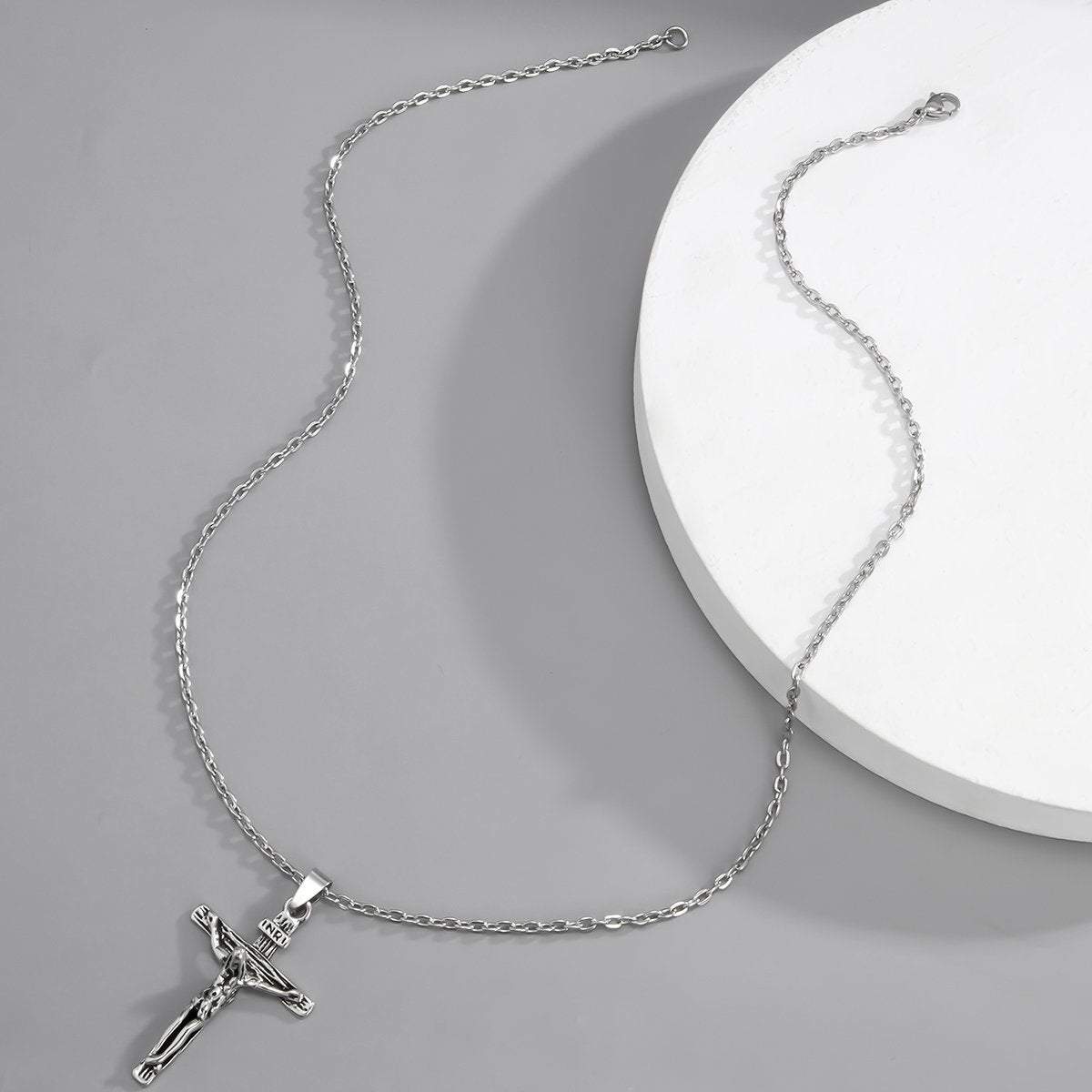 Stainless Steel Retro Cross Pendant Necklace - ArtGalleryZen