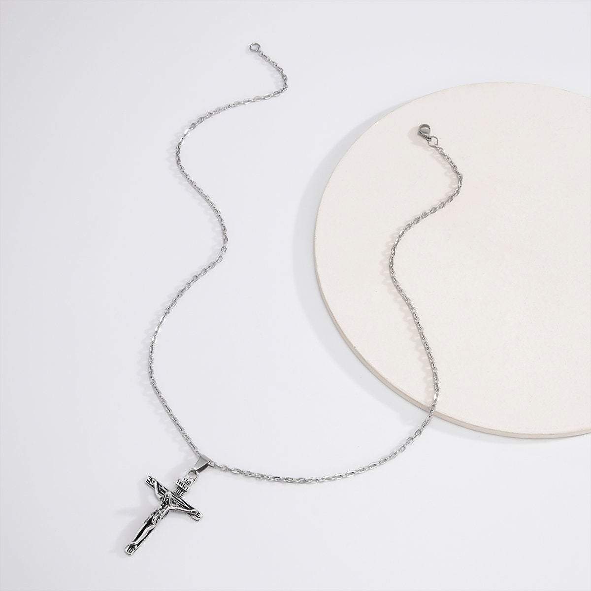 Stainless Steel Retro Cross Pendant Necklace - ArtGalleryZen