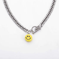 Thumbnail for Stainless Steel Smile Face Toggle Clasp Curb Link Chain Necklace - ArtGalleryZen