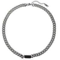 Thumbnail for Titanium Steel Bar Charm Curb Chain Choker Necklace - ArtGalleryZen