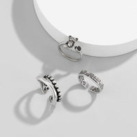 Thumbnail for Trendy 3 Pieces Silver Plated Teddy Ring Set - ArtGalleryZen