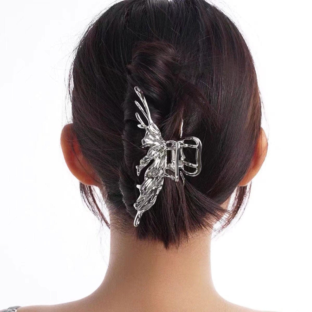 Trendy Abstract Butterfly Chignon Claw Clip Hair Clip - ArtGalleryZen