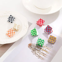 Thumbnail for Trendy Colorful Check Checkered Hair Claw Hair Clip - ArtGalleryZen