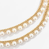 Thumbnail for Trendy Layered Beaded Pearl Waist Chain - ArtGalleryZen