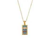18K Gold Plated Stainless Steel Tarot Card Necklace - ArtGalleryZen
