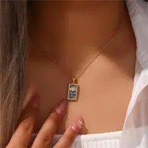 18K Gold Plated Stainless Steel Tarot Card Necklace - ArtGalleryZen