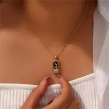 18K Gold Plated Stainless Steel Tarot Card Necklace - ArtGalleryZen
