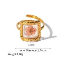 18K Gold Real Dried Flower Ring - ArtGalleryZen
