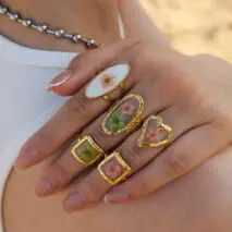 18K Gold Real Dried Flower Ring - ArtGalleryZen