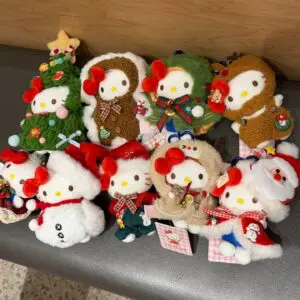 Kawaii Christmas Themed Hello Kitty Plush Keychain Doll