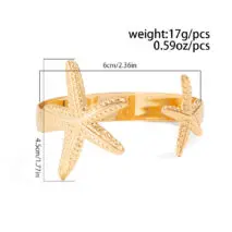 Beach Style Textured Starfish Bangle Bracelet - Image 10