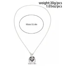 Trendy Toggle Clasp Rhinestone Heart Pendant Long Chain Necklace - Image 10