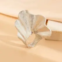 Abstract Chunky Textured Lotus Leaf Ring - ArtGalleryZen