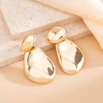 Abstract Glossy Duo Waterdrop Stud Earrings - ArtGalleryZen