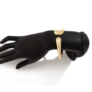 Abstract Gold Silver Tone Asymmetric Waterdrop Bangle Bracelet - ArtGalleryZen