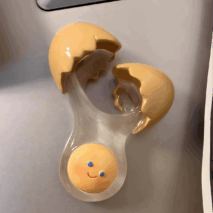 Adorable Smiling Broken Egg Fridge Magnet - ArtGalleryZen