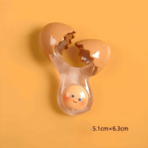 Adorable Smiling Broken Egg Fridge Magnet - ArtGalleryZen
