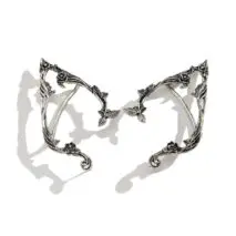 Antique Gold Silver Tone Floral Leaf Ear Cuff Climber Crawler Wrap Earrings - ArtGalleryZen