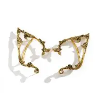 Antique Gold Silver Tone Floral Leaf Ear Cuff Climber Crawler Wrap Earrings - ArtGalleryZen