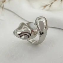 Asymmetric Gold Silver Tone Waterdrop Open Ring - ArtGalleryZen