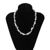 Baroque Gold Silver Tone Irregular Pearl Beaded Necklace - ArtGalleryZen